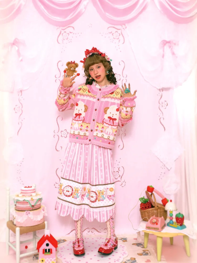 Sweet Pink Knit Cardigan Jacket【s0000014164】