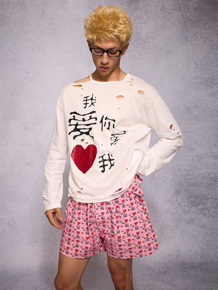 "I love you, love me" Torn Arro Pants【s0000019131】