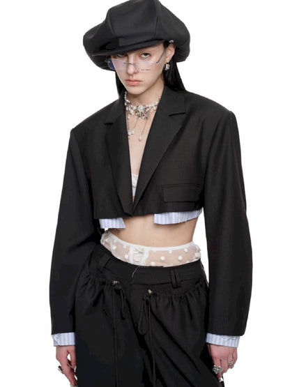 Ultra Short Gray Blazer【s0000011622】