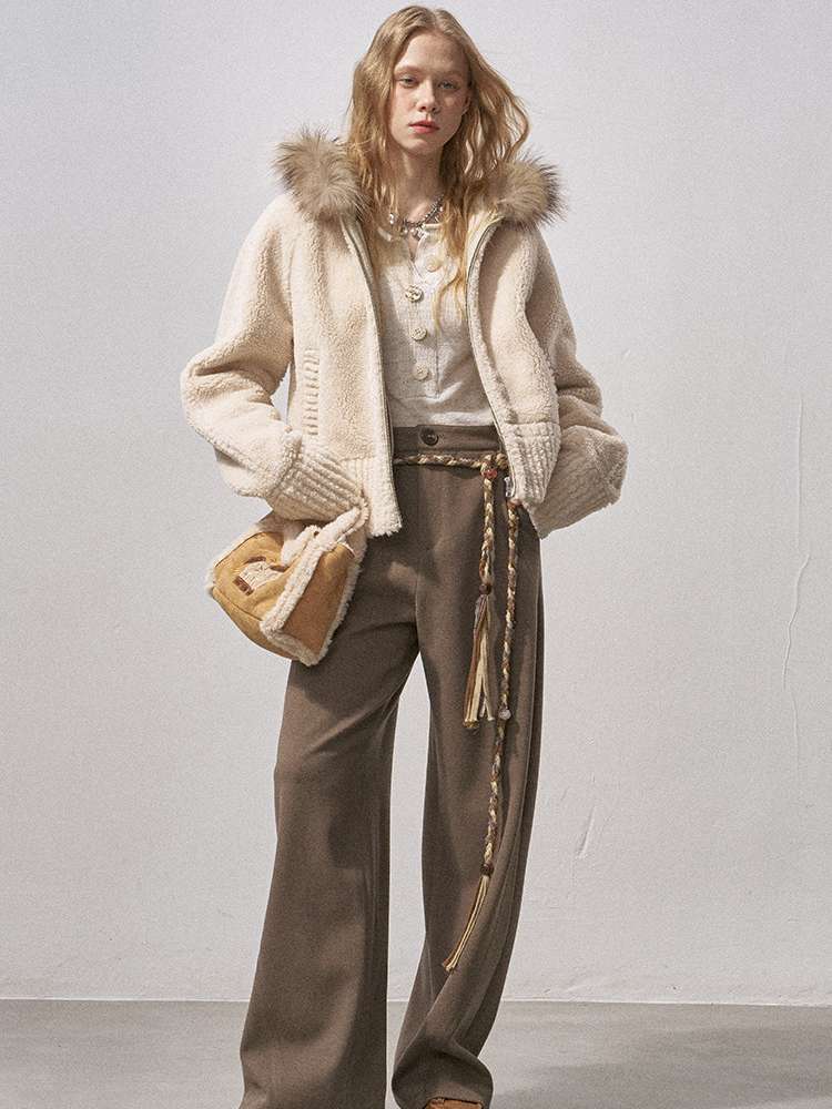 Bear Ears Velvet Faux Fur Jacket【s0000015235】