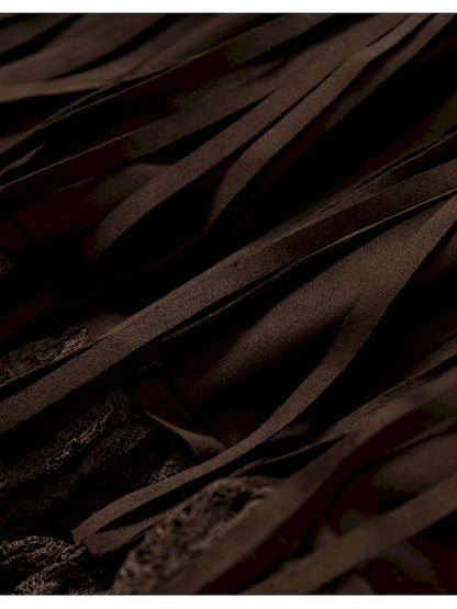 Lace Suede Fringe A-line Skirt【s0000014649】