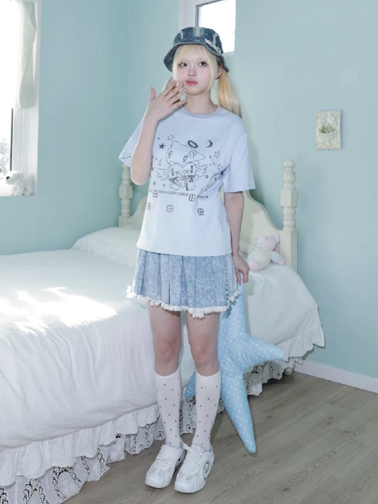 Angel Cat Short Sleeve T-Shirt【s0000012200】