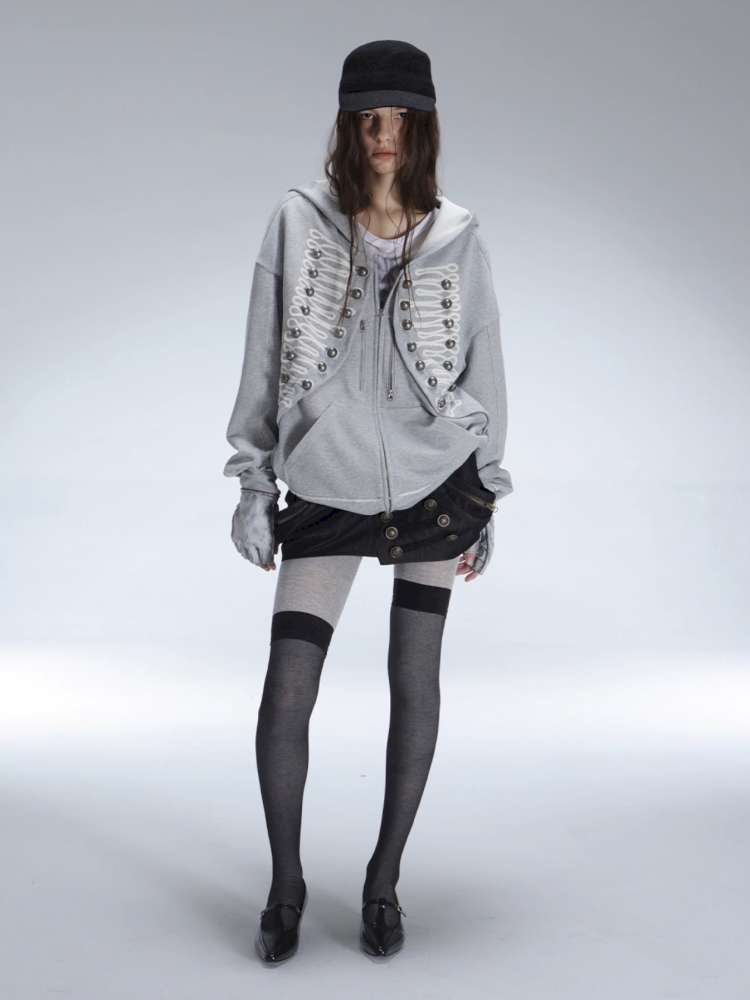 Classic Napoleon Embroidered Hooded Zipper【s0000014711】