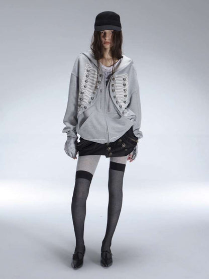 Classic Napoleon Embroidered Hooded Zipper【s0000014711】