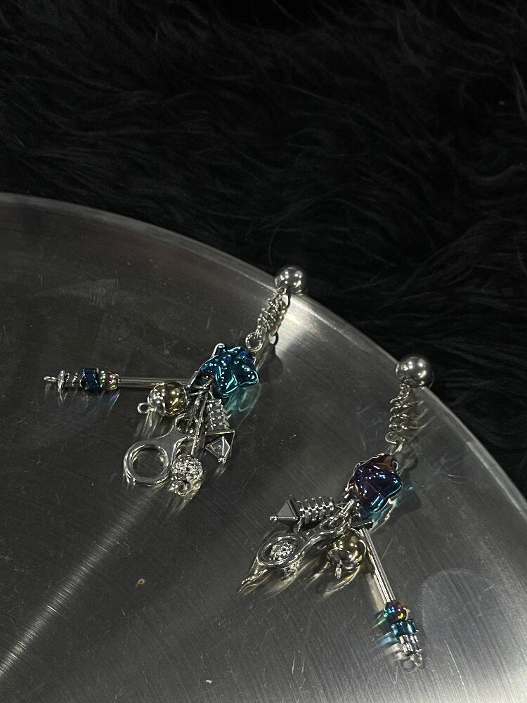 Handmade Punk Space Odyssey Earrings【s0000018877】
