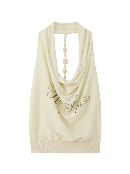 Halter Strap Light Short Sleeve Top【s0000016533】