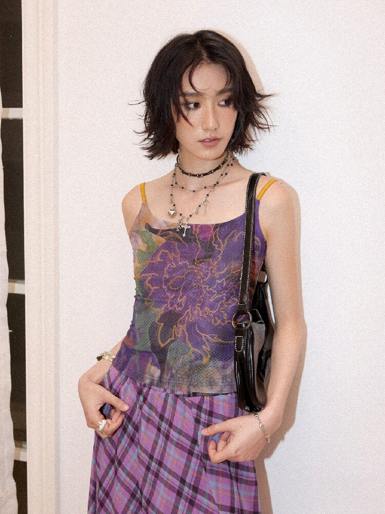 Floral Mesh Diamond Camisole【s0000016655】