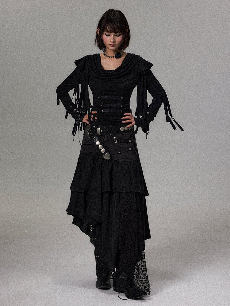 Palace Tassel Fake Two Piece Top【s0000018496】