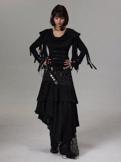 Palace Tassel Fake Two Piece Top【s0000018496】