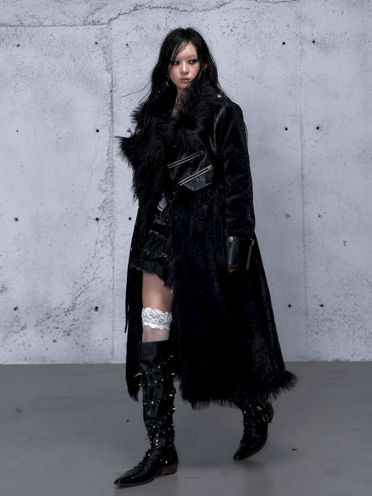 Dark Court Leopard Suede Fur Coat【s0000014925】