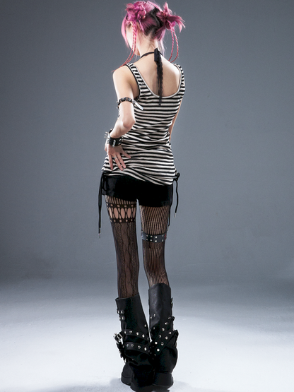 Fake Two-Piece Halter Sleeveless Tank Top【s0000012945】