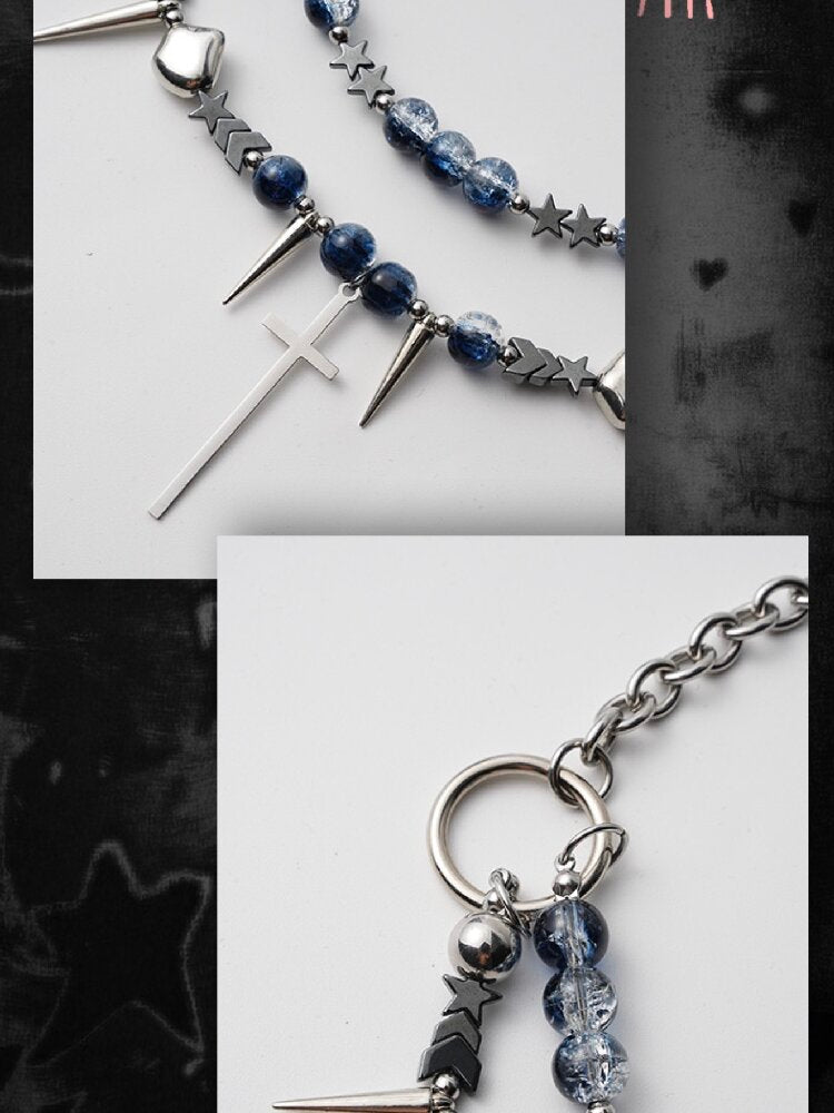 Handmade Y2K Beaded Punk Necklace【s0000018965】