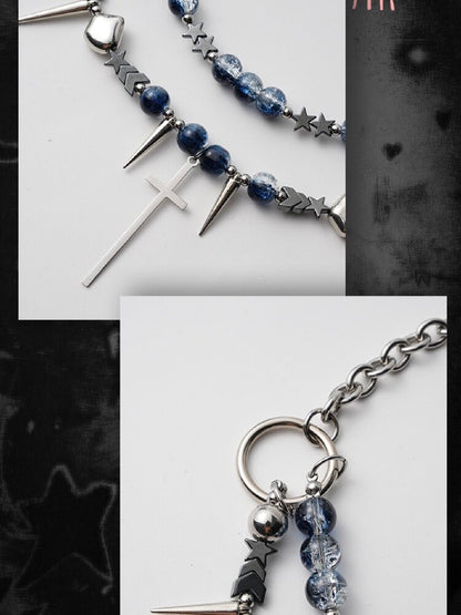 Handmade Y2K Beaded Punk Necklace【s0000018965】