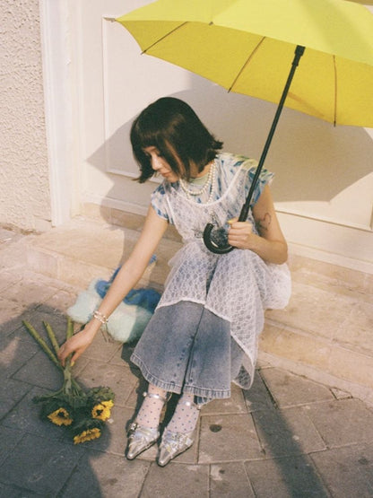 Starfish Printed Lace Hollow Out Dress【s0000012297】