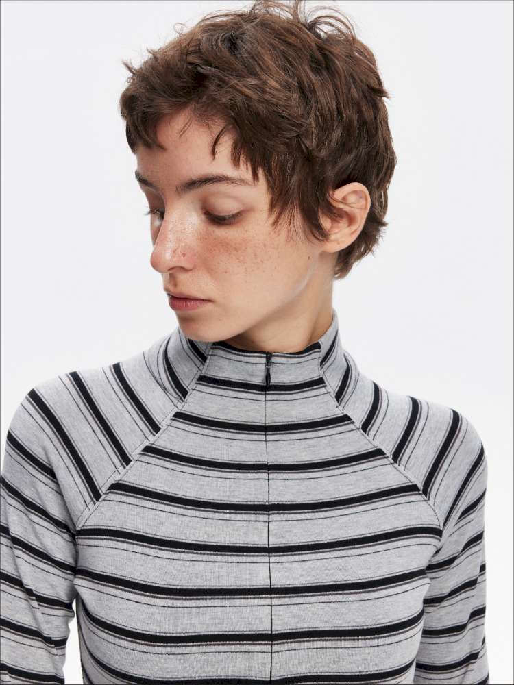 Vintage Striped Slim Knit Top【s0000015059】