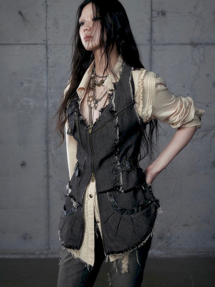 Stacked Waisted Irregular Vest【s0000013472】