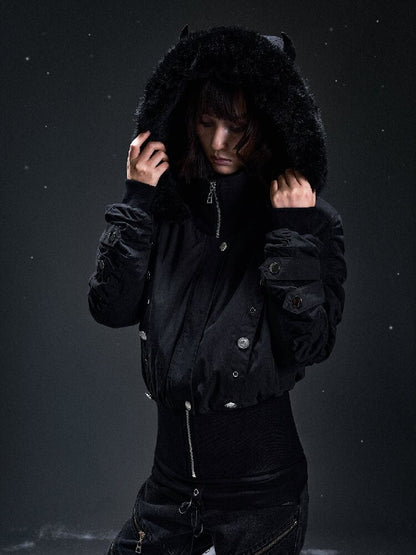 Punk Devil Hooded Eco Fur Coat【s0000019297】