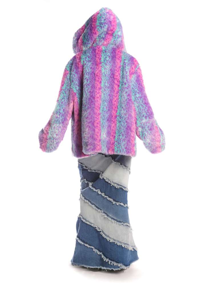 Colorful Leopard Print Plush Fur Hooded Jacket【s0000014908】