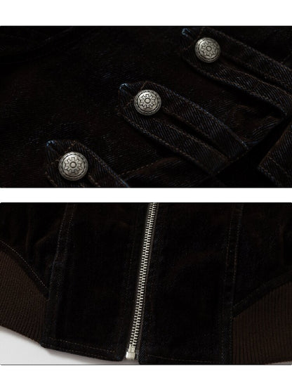 Napoleonic Matte Velvet Belt Jacket【s0000018551】
