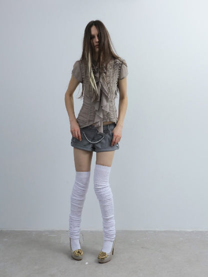Vintage Worsted Fleece Mini Shorts【s0000016563】
