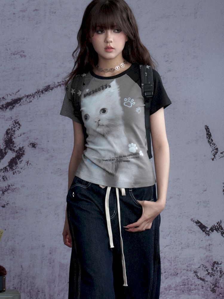 Shoulder insert short sleeve T-shirt【s0000013362】