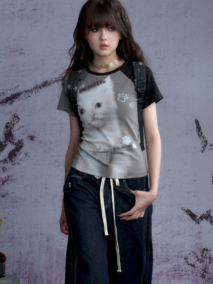 Shoulder insert short sleeve T-shirt【s0000013362】