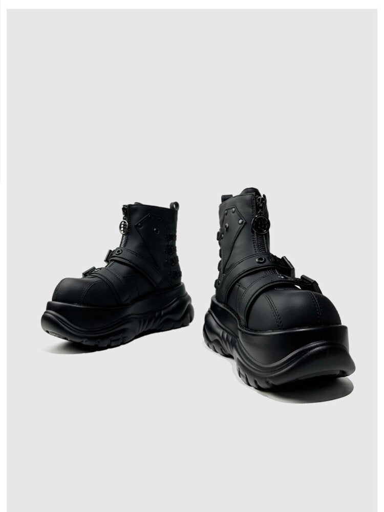 Punk Style Platform Belt Booties【s0000015708】