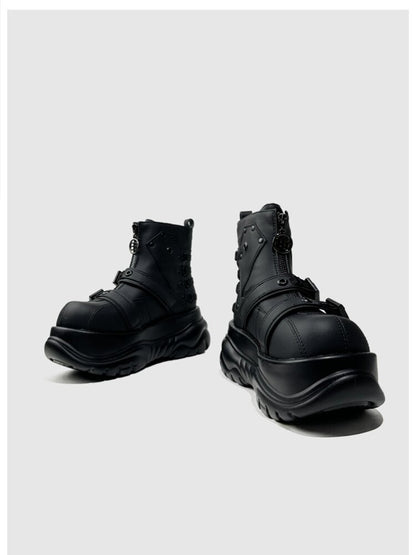 Punk Style Platform Belt Booties【s0000015708】