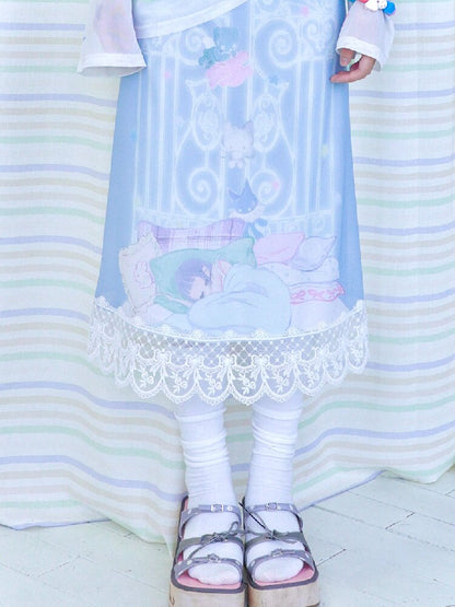 Artistic Lace Mesh Half Length Dress【s0000017479】