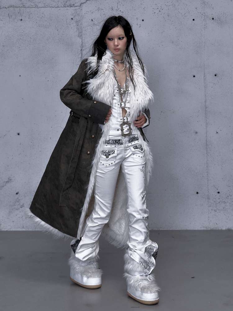 Modern Knight Fur Long Trench Coat【s0000014924】