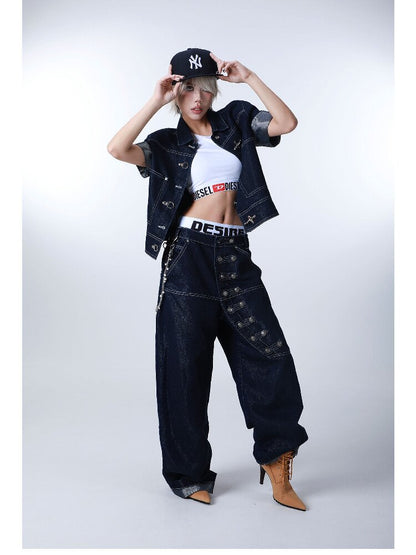 Silver Filigree Topstitch Jeans【s0000016295】