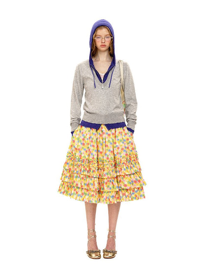 Floral Heavy Work Lace Cake Skirt【s0000016114】