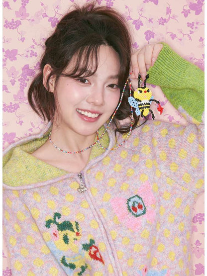 Handmade Beaded Bee Necklace Pendant【s0000015029】