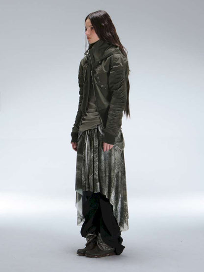 Mysterious Castle Print Mesh Skirt【s0000014716】