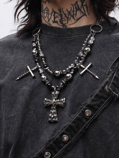 Skull Ruins Y2K Punk Heavy Necklace【s0000018970】