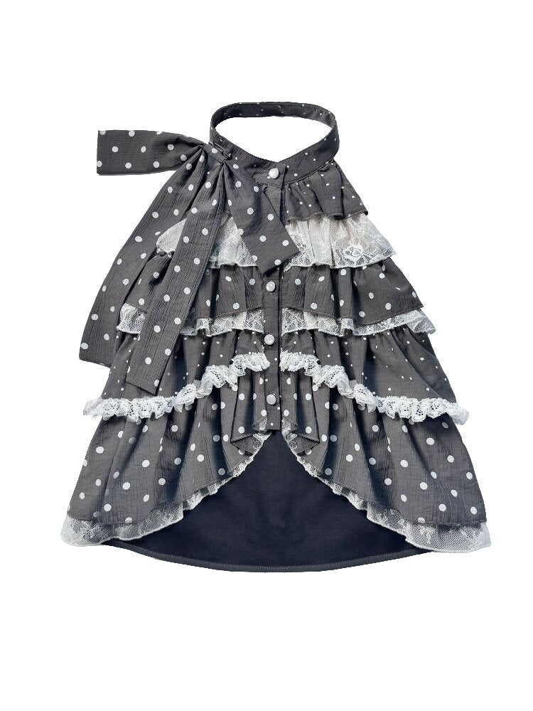 Patchwork Polka Dot Backless Top【s0000016715】