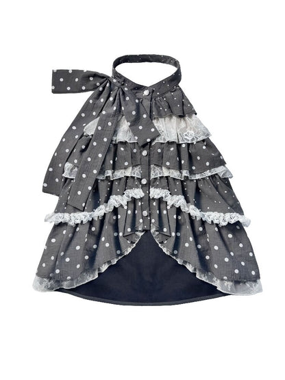 Patchwork Polka Dot Backless Top【s0000016715】