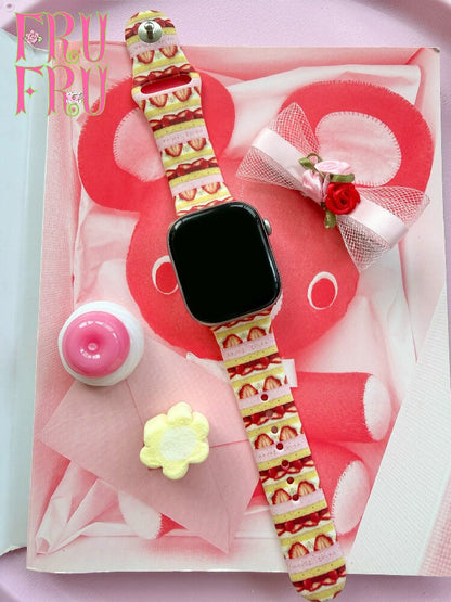 Rose Cake Print iWatch Watch Strap【s0000017466】