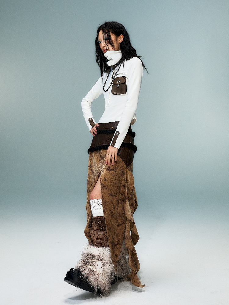 슬림 니트 긴 소매 바닥 셔츠 [S0000011480]