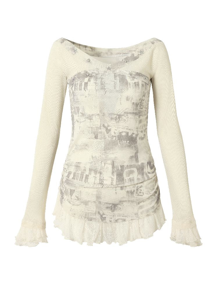 메쉬 스 플라이 싱 슬림 스트레치 긴 슬리브 티셔츠 [S0000011824]