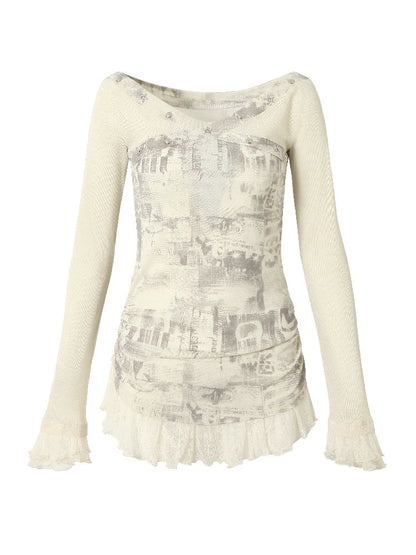 메쉬 스 플라이 싱 슬림 스트레치 긴 슬리브 티셔츠 [S0000011824]