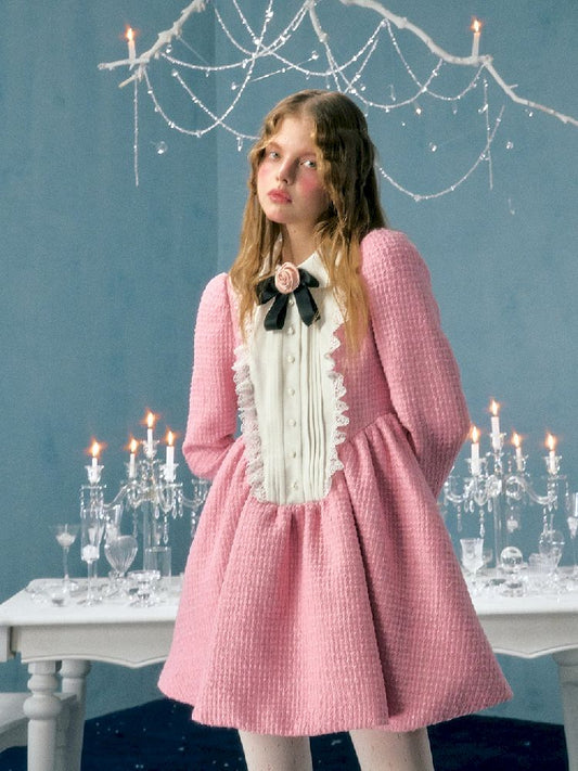 Bubble Sleeve Long Sleeve Dress【s0000004782】