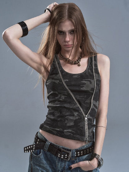 Camouflage Black Stretch Vest【s0000016642】