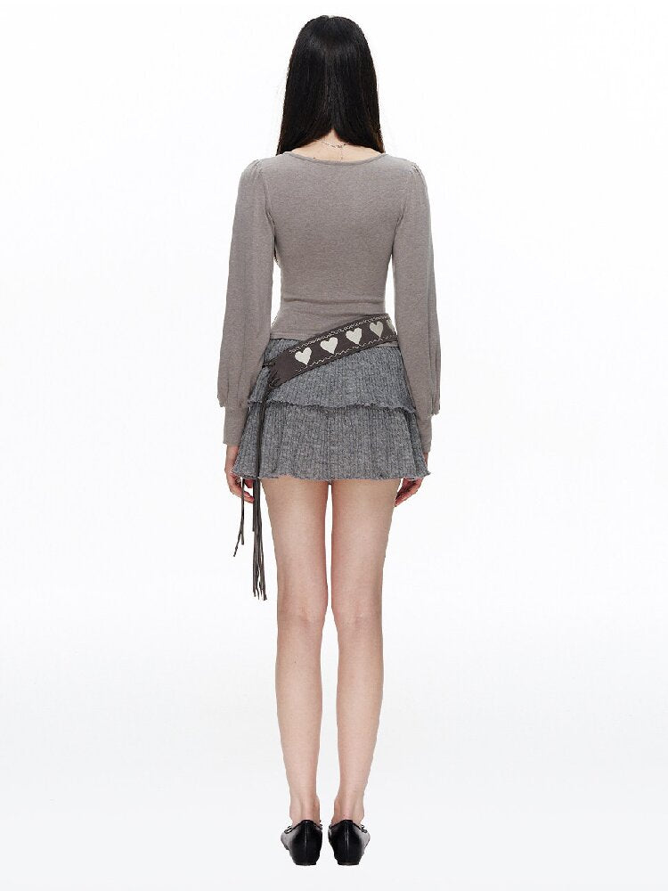 Love Embroidered Suede Belt【s0000015878】