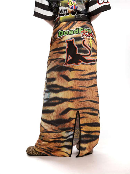 American Tiger Print Skirt Long Sweat Skirt【s0000014906】