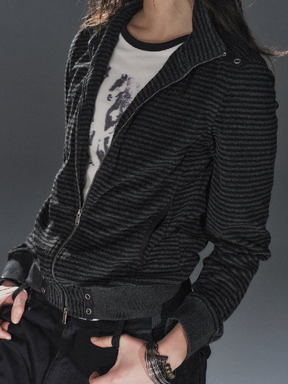 Striped Webbing Fleece Light Jacket【s0000016231】