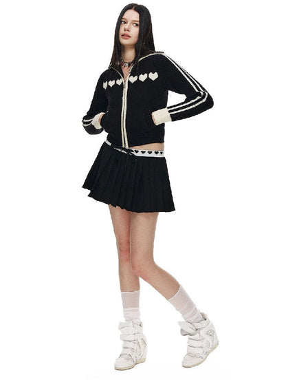 Love Jacquard Cropped Cardigan【s0000015872】
