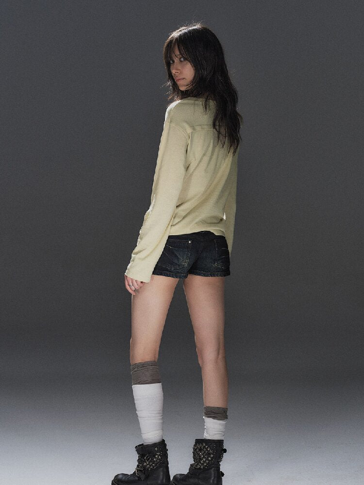 Letter Print Linen Blend T Shirt【s0000016238】