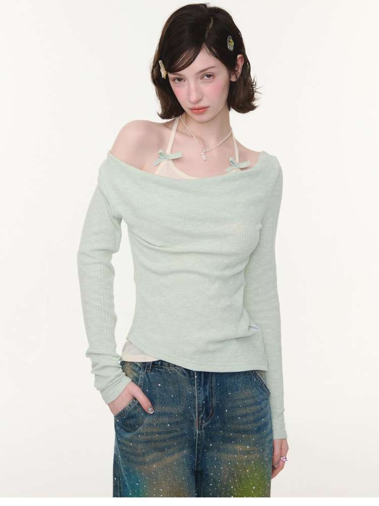 Halterneck Irregular Hem Top【s0000015435】