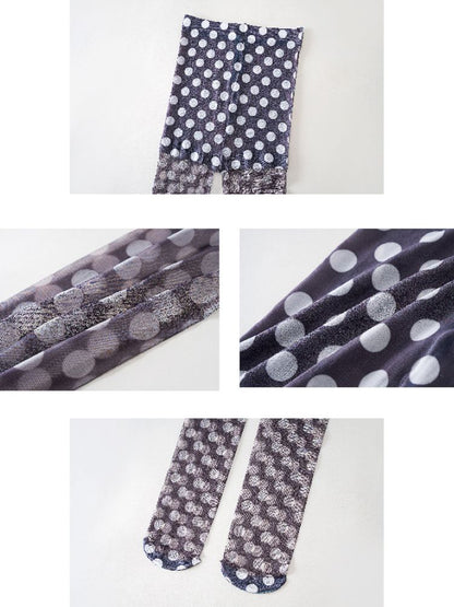 Polka dot print 10D ultra-thin stockings【s0000013175】
